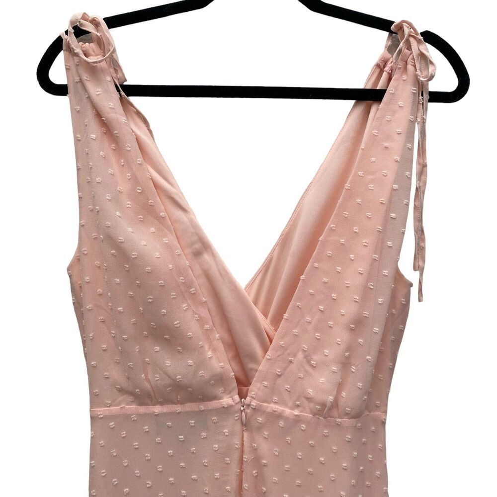 LULUS Romantic Possibilities True Blush Swiss Dot Maxi Dress Size M - Picture 10 of 13